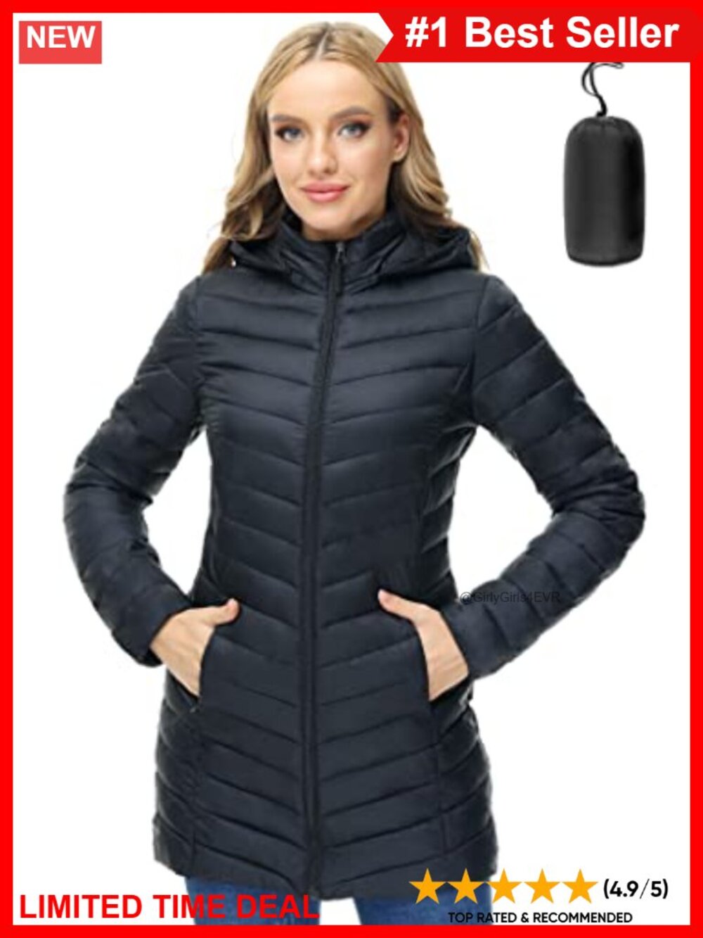 Women's Hooded Lightweight Packable Puffer Jacket Quilted Winter Coat